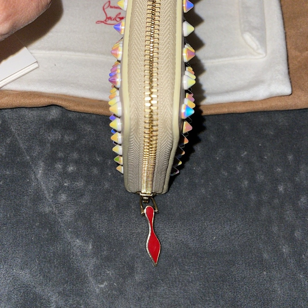 Christian Louboutin panettone wallet calf empire/spikes beige leather multicolor - Picture 11 of 15